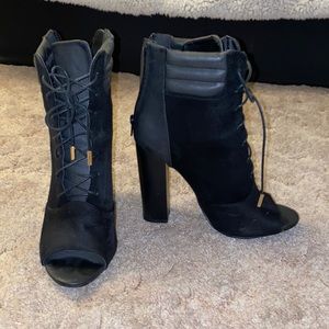 Windsor Open Toed Black Booties